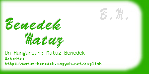 benedek matuz business card